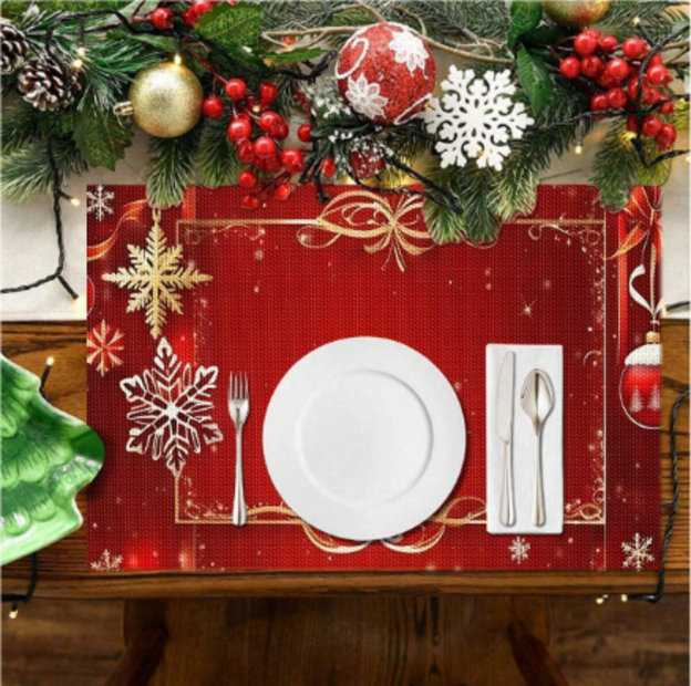 Christmas Placemat- Snowflake - 2 Pieces