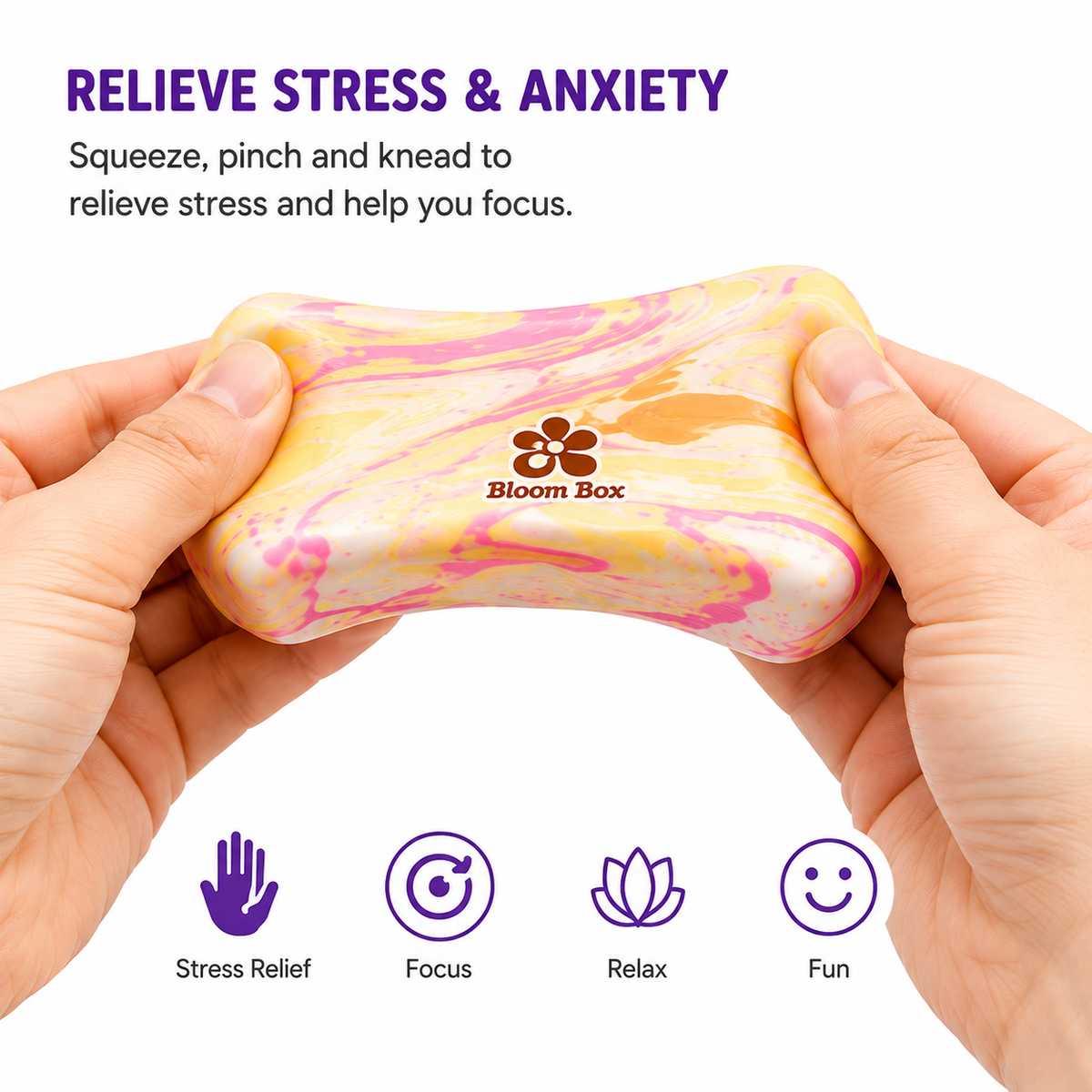 Bloom Box MarbleCheese 6PCS Sensory Art Swirl Cheese Squishy Collection
