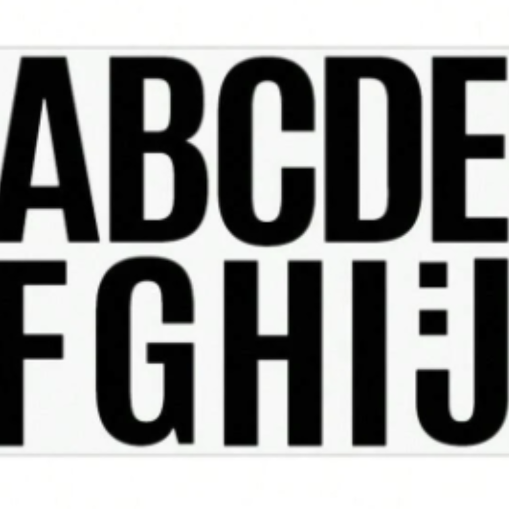 6pcs/Set Waterproof Vinyl Letter & Number Stickers Black