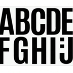6pcs/Set Waterproof Vinyl Letter & Number Stickers Black