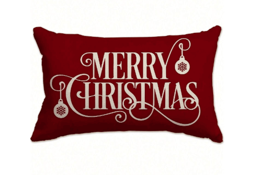 Merry Christmas Pillow Cover - Globe Design