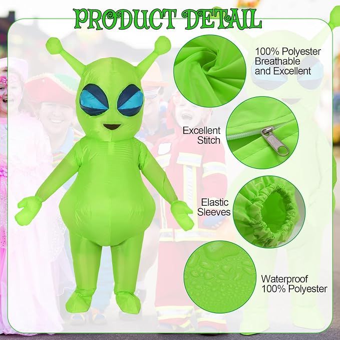 Inflatable Adult Green Antennae Alien Costume