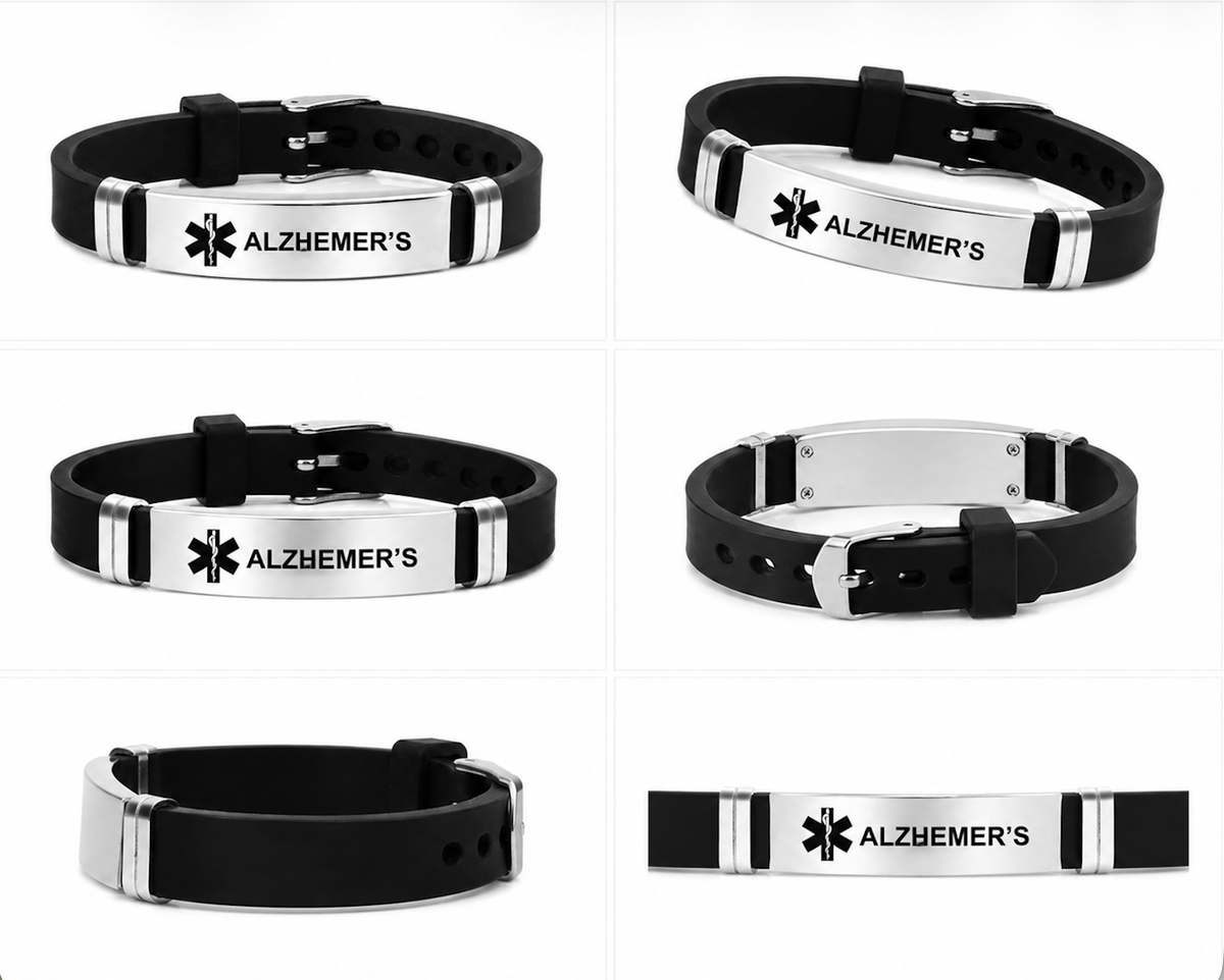 Medical Alert Identification Bracelet - Black