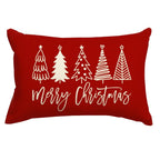 Merry Christmas Pillow Cover - Red Trees
