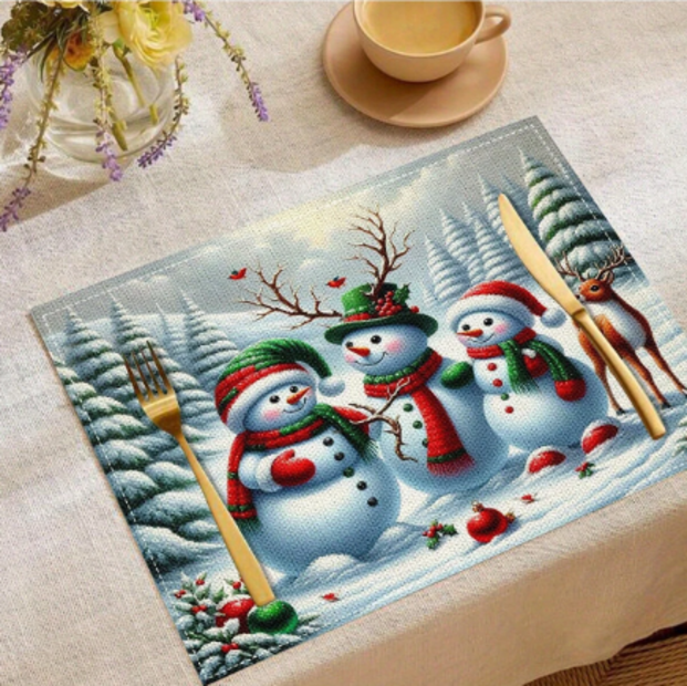 Christmas Placemats - Snowman - 4Pieces