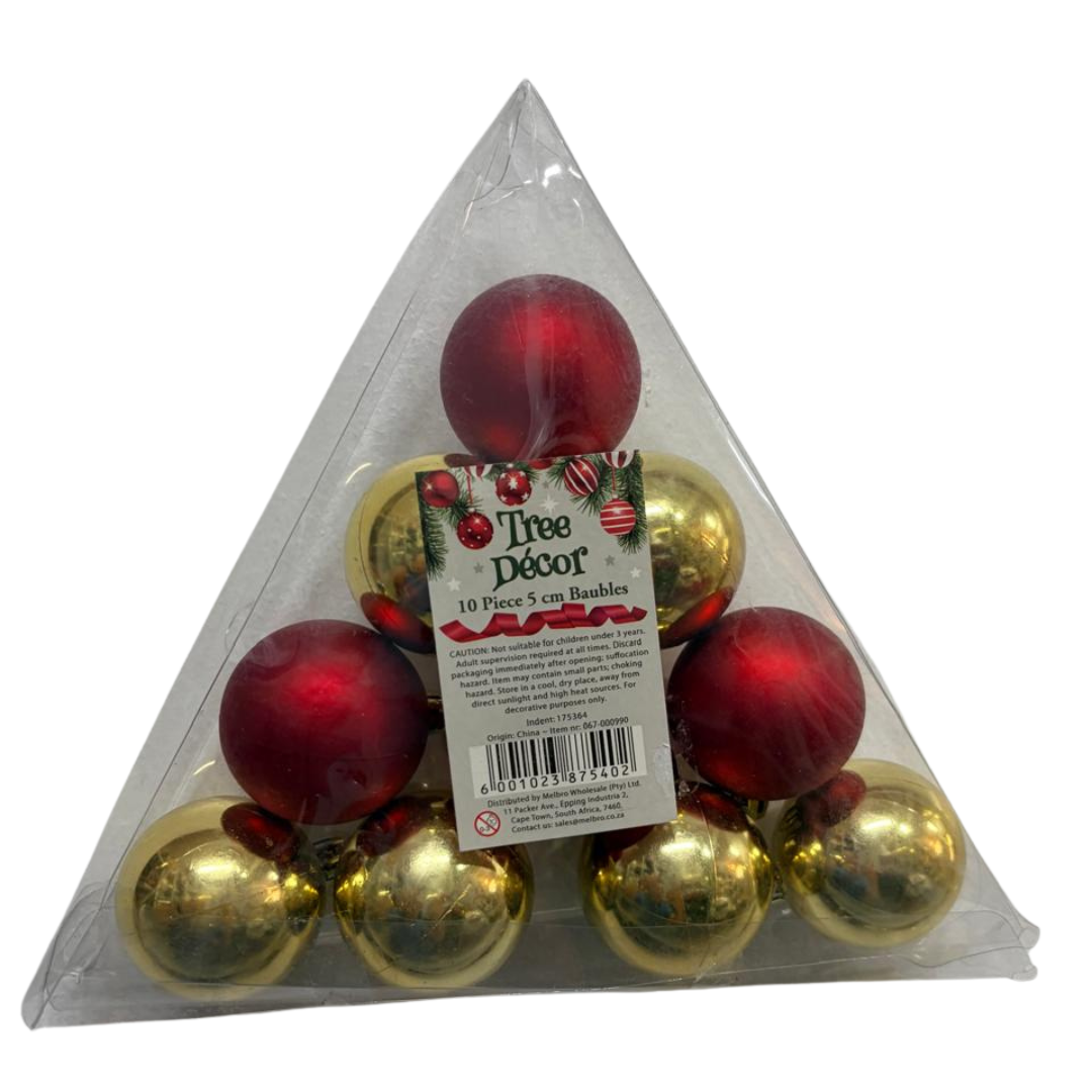 XMAS TREE DECOR BALLS 10PC 5cmPYRAMID