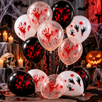 10 Piece Halloween Bloody Handprint Balloons
