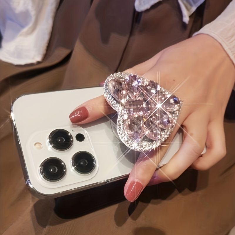 Rhinestone Decor Heart-Shaped Phone Socket