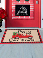 Christmas Mat- Santa in a Red Truck