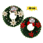 XMAS WREATH TINSEL 48cm ASSTD