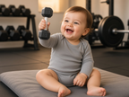 Baby Dumbbell Rattle - Mini Gym Toy for Little Lifters