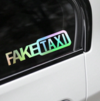 Fake Taxi Vinyl Decal - - Small- 16cm x 4 cm