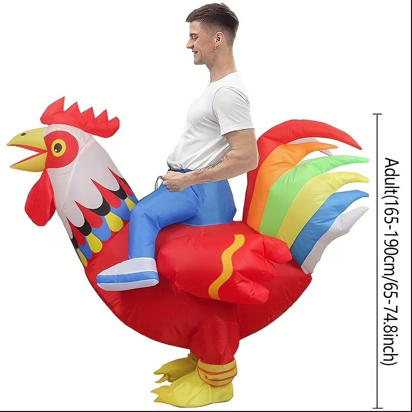 Adult Inflatable Rooster Costume (Unisex) - Red
