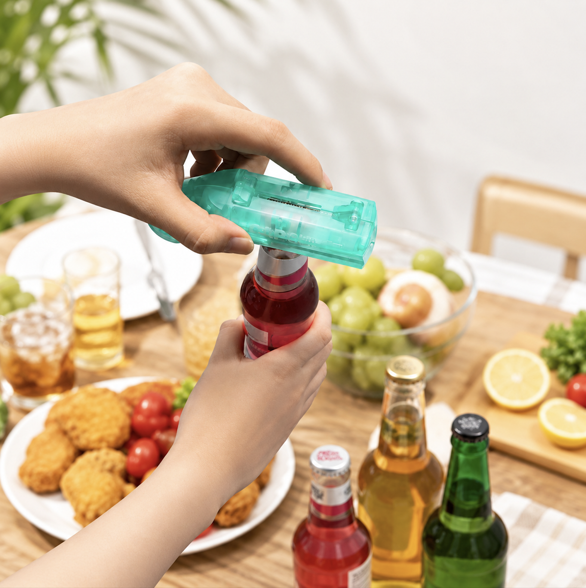 Gun Shaped Bottle Opener - Cap Launcher - Translucent