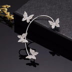 Butterfly Design Ear Cuff / Wrap With Inlaid Rhinestones