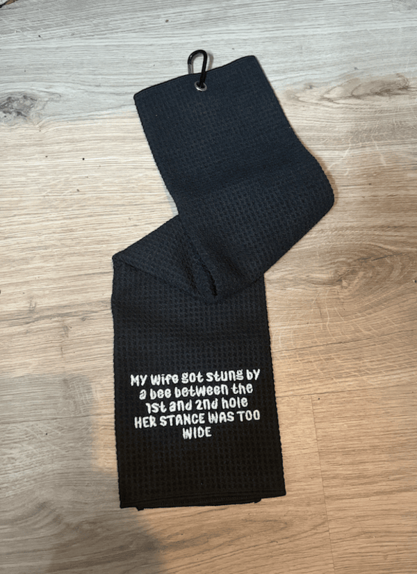 Golf Towel - Bee Sting - Black/White