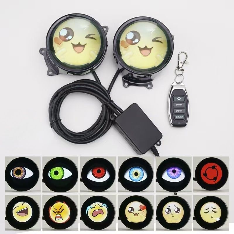 Lens LED Car Eye Lights Winking Lights Devil Eye 6 Modes Remote Controls