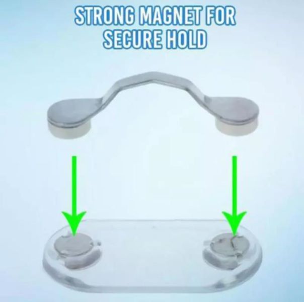 Magnetic Eyeglasses Holder / Badge & Sunglasses Clip - Silver