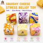 Bloom Box MarbleCheese 6PCS Sensory Art Swirl Cheese Squishy Collection
