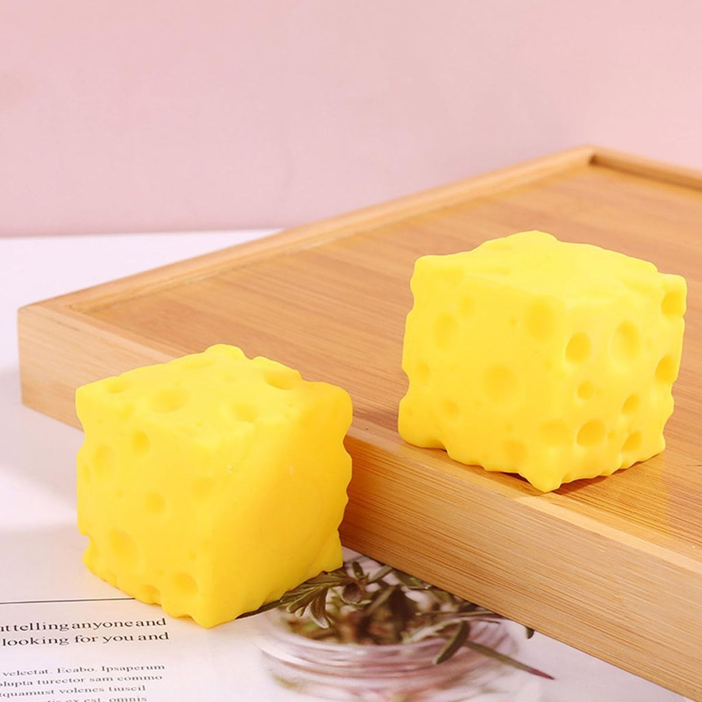 2Pcs Cheese Squishy Squeeze Toy, Soft Slow Rebound Novelty Sensory Toy