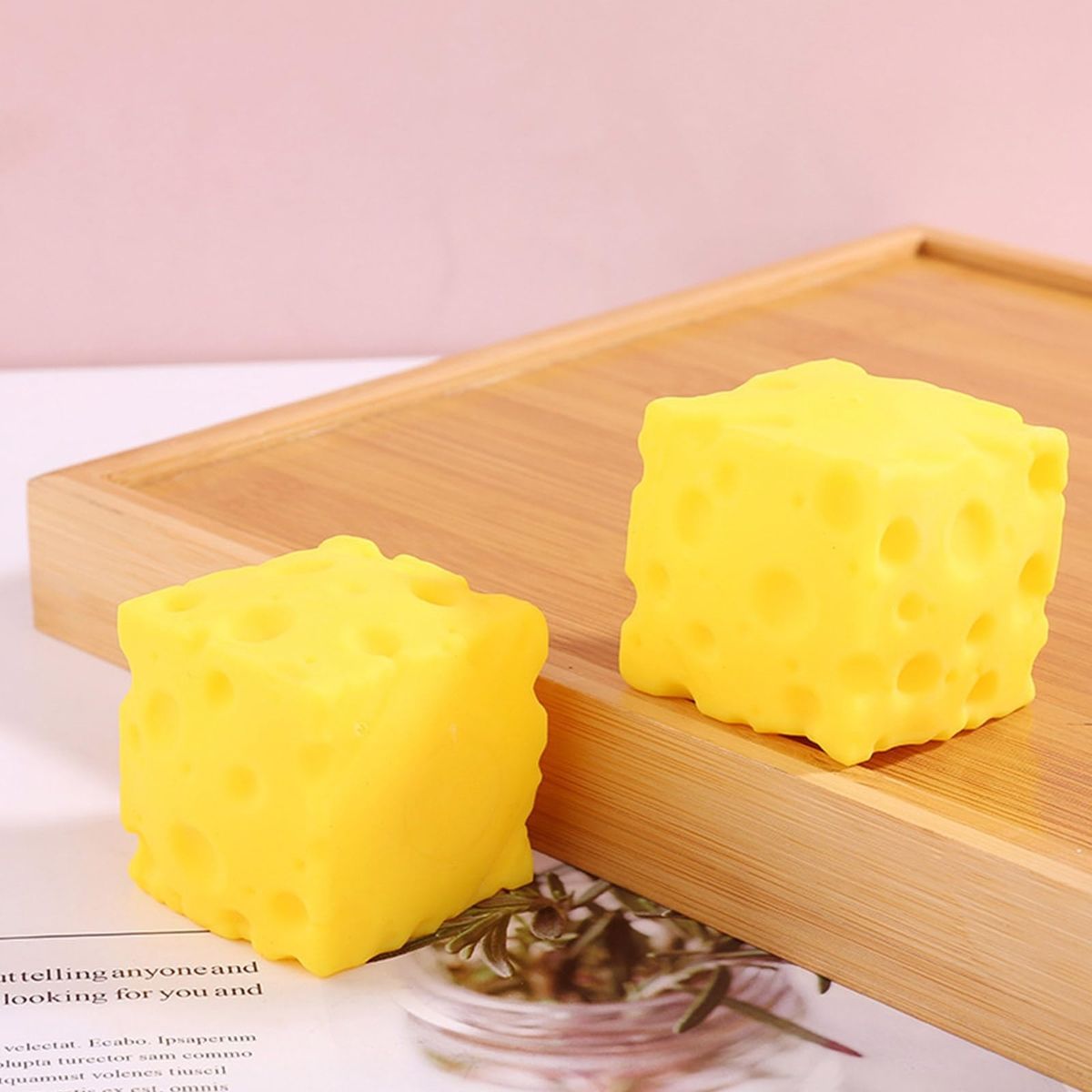 2Pcs Cheese Squishy Squeeze Toy, Soft Slow Rebound Novelty Sensory Toy