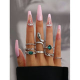 Cabs- European And American Style Imitation Gemstone Snake Wave 8Pieces