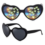 CABS - Heart Effect Diffraction Party Glasses - Black