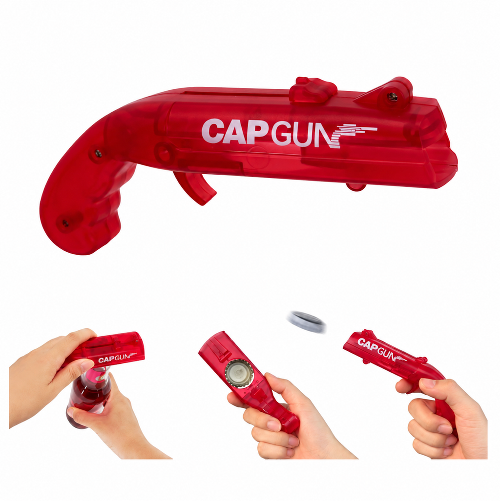 Gun Shaped Bottle Opener - Cap Launcher - Translucent