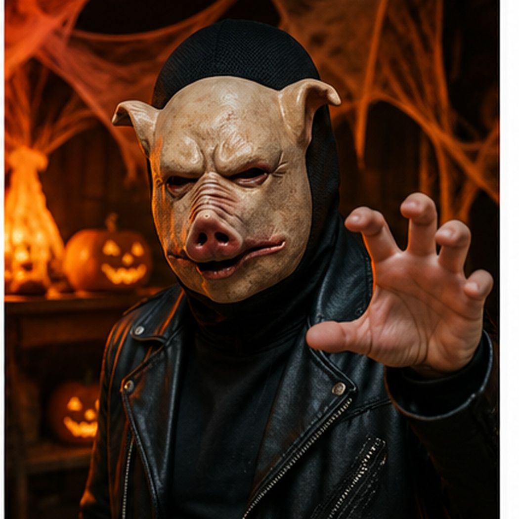 Terrifying Pig Head Dressing Mask, Breathable and Comfortable Mesh Material