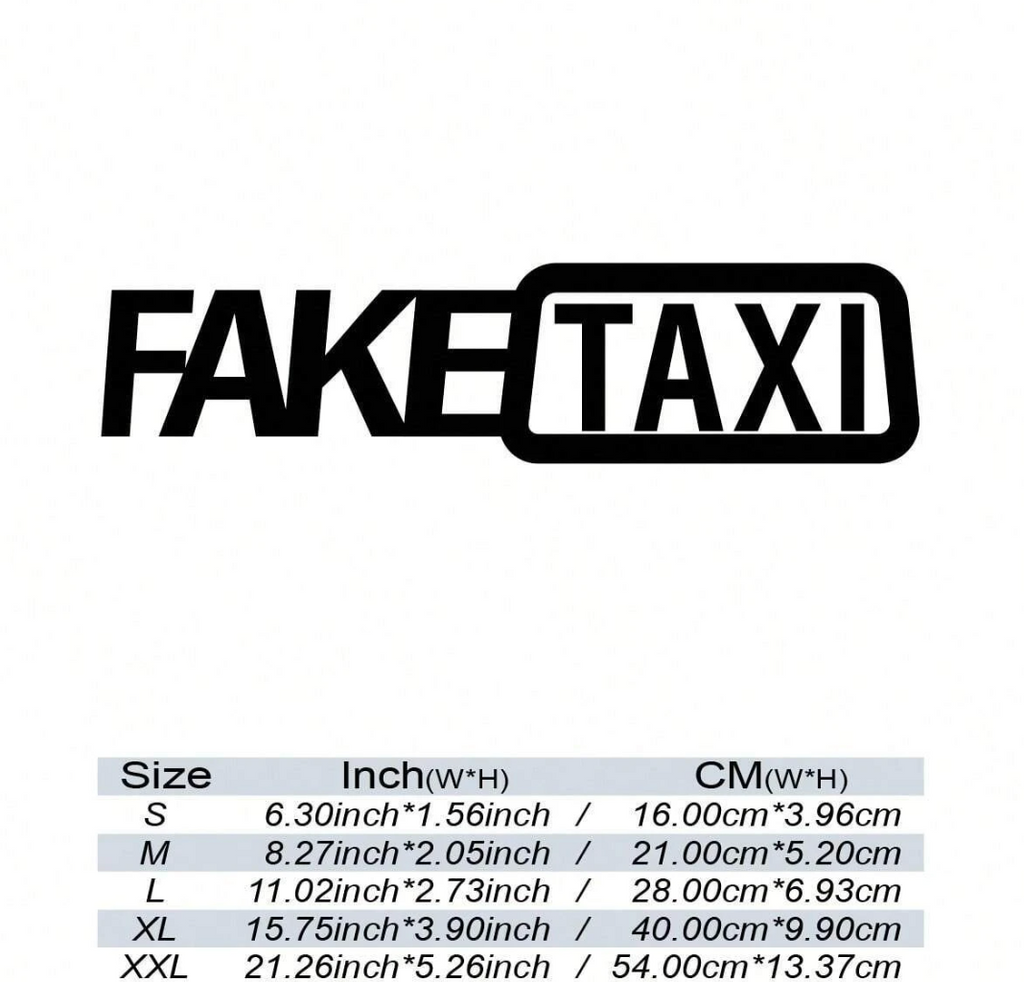 Fake Taxi Vinyl Decal - - Small- 16cm x 4 cm