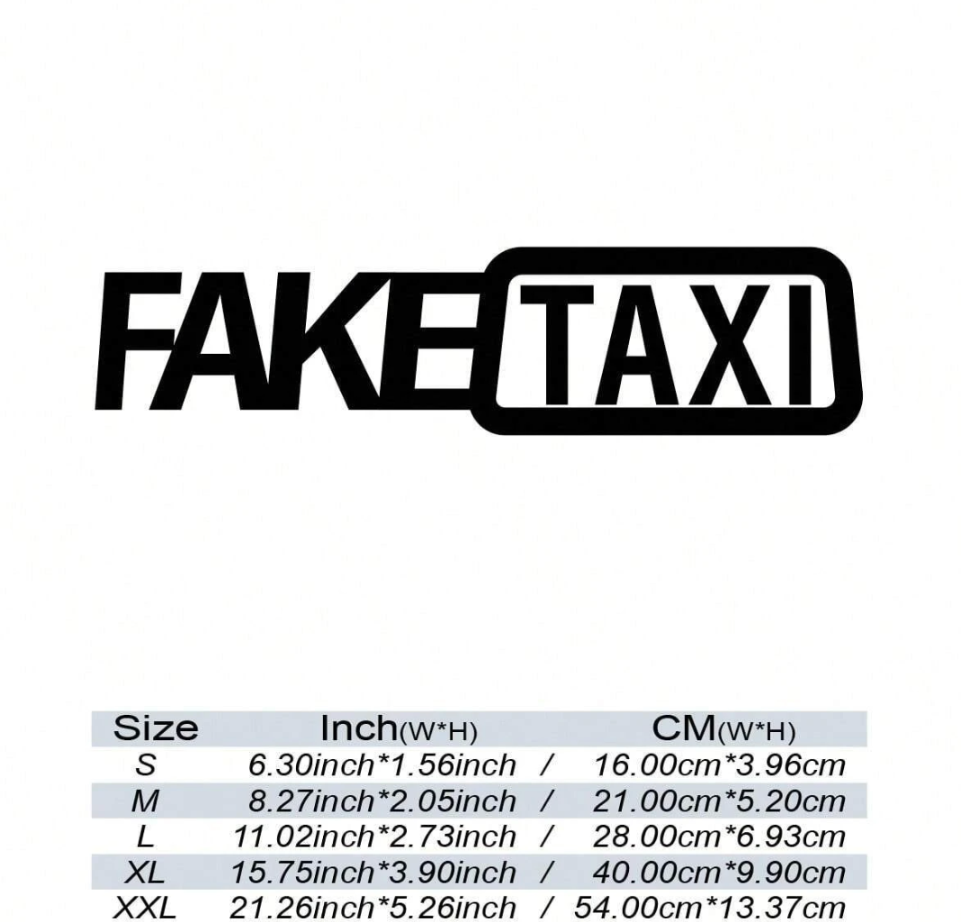 Fake Taxi Vinyl Decal - - Small- 16cm x 4 cm