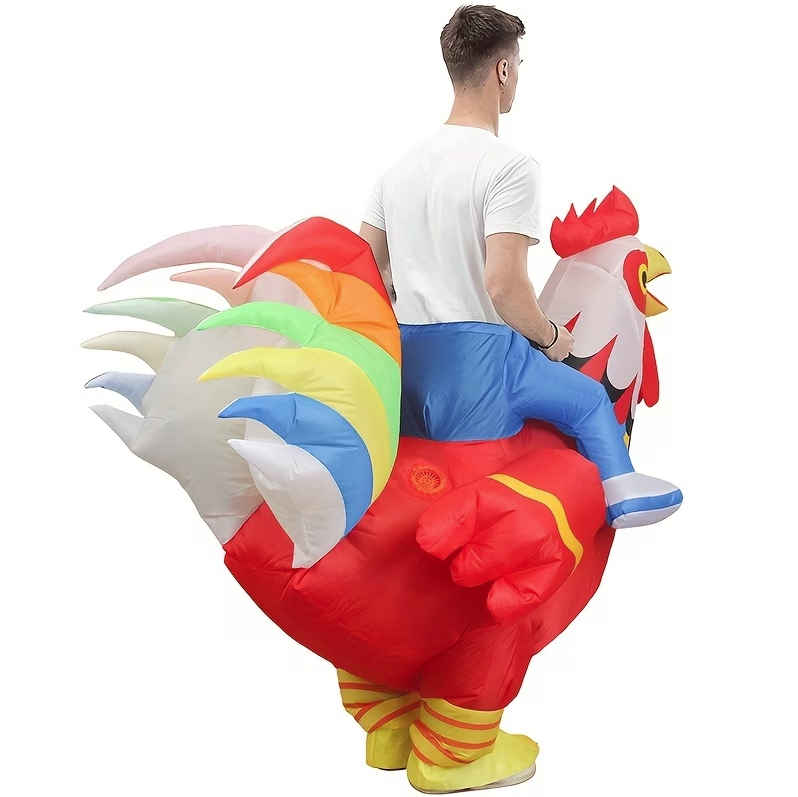 Adult Inflatable Rooster Costume (Unisex) - Red