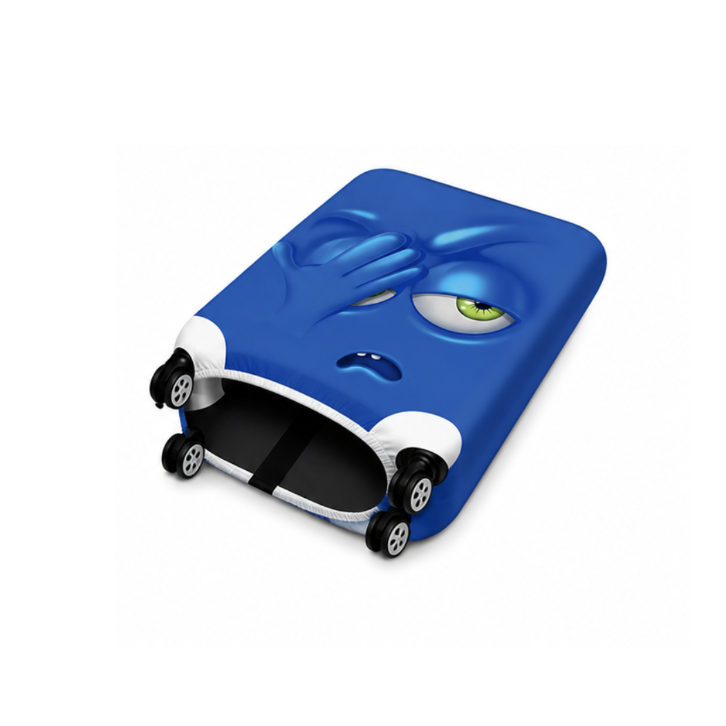 Protective Suitcase Cover for Luggage Blue Face - MEDUIM