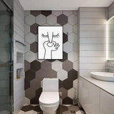 Stinky abstract - Toilet art - White / Black - 70 L x 50 W cm