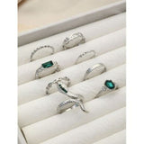 Cabs- European And American Style Imitation Gemstone Snake Wave 8Pieces