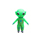 Inflatable Green Alien Costume with C-Shaped Antennae