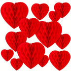 6-Pack 6-Inch Red Heart Honeycomb Decorations