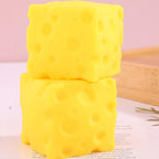 2Pcs Cheese Squishy Squeeze Toy, Soft Slow Rebound Novelty Sensory Toy