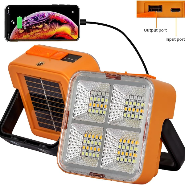 D05 - Portable Solar Power LED Flood Light - Orange