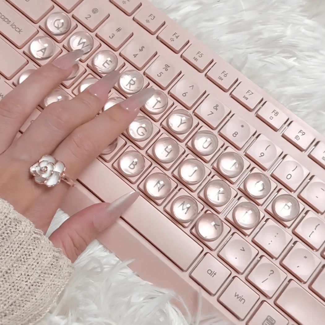 64pcs Transparent Silicone Key Caps Set