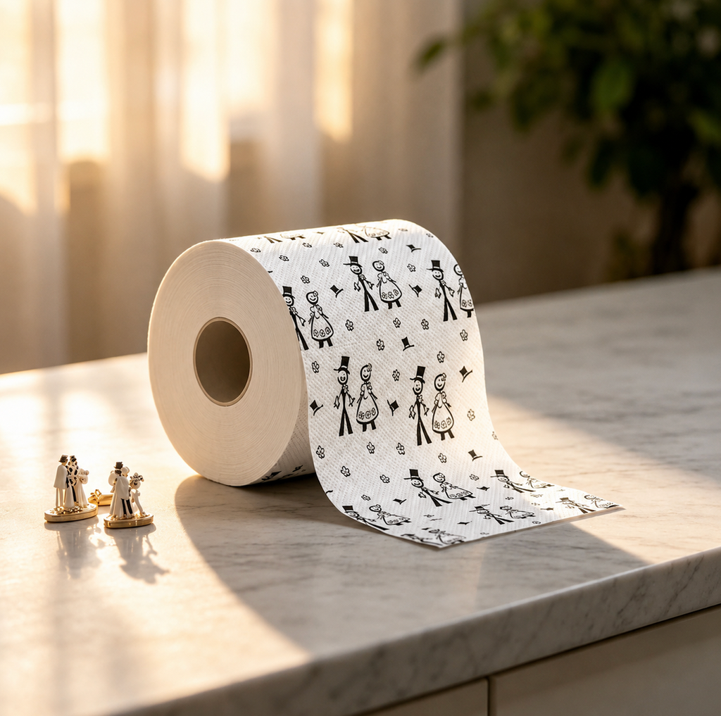 Bride & Groom Novelty Toilet Paper Roll
