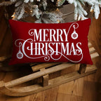Merry Christmas Pillow Cover - Globe Design