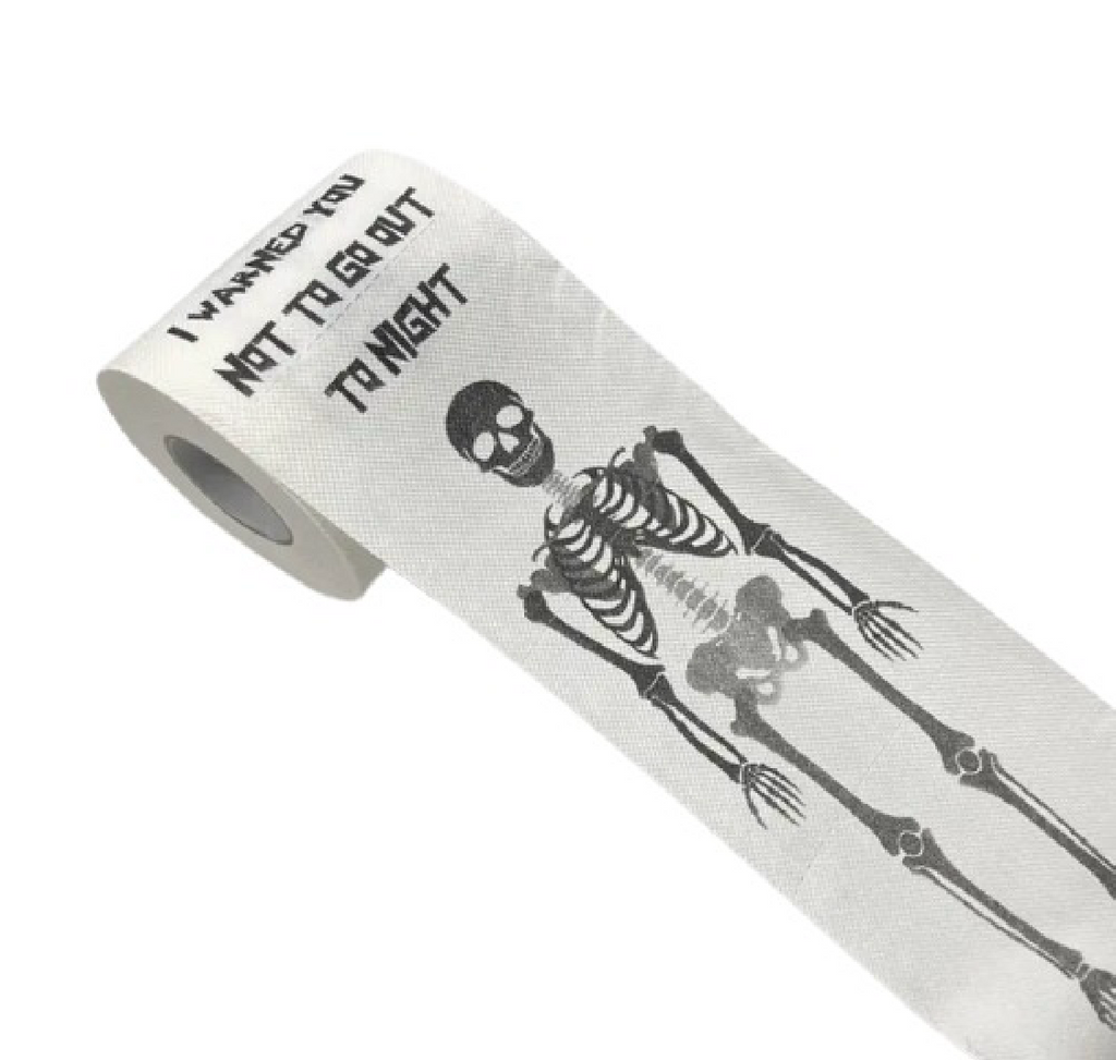 Happy Halloween White Skeleton Toilet Paper