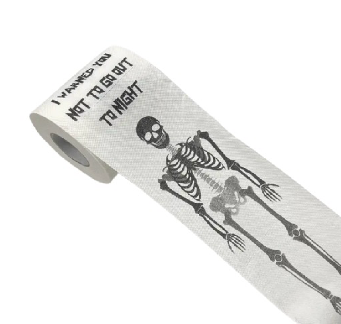 Happy Halloween White Skeleton Toilet Paper