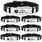 Medical Alert Identification Bracelet - Black