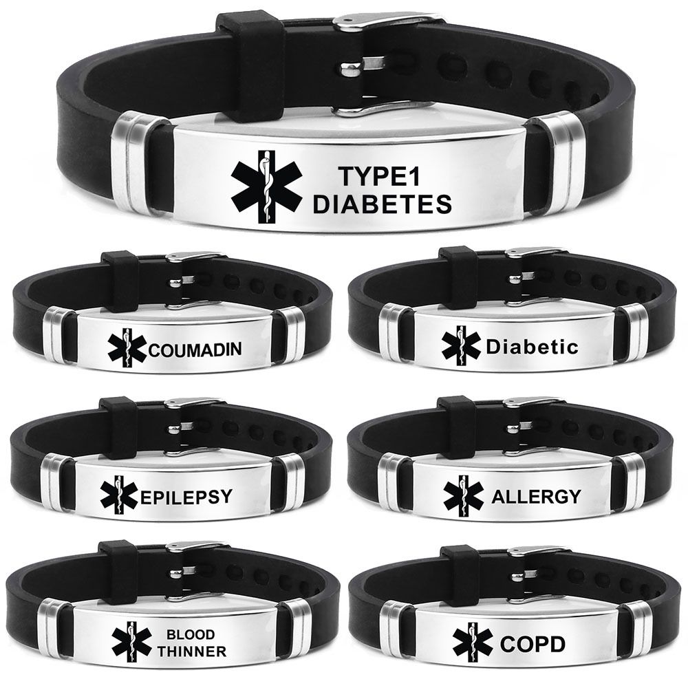 Medical Alert Identification Bracelet - Black