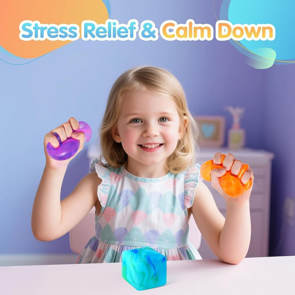 Swirl Stress Ice Cube Squishy Toy,Slow Rising Fidget Toy for Anxiety Relief