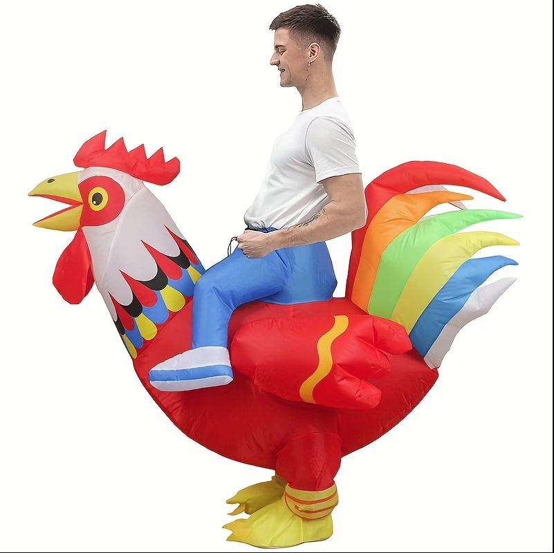 Adult Inflatable Rooster Costume (Unisex) - Red