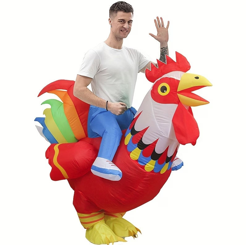 Adult Inflatable Rooster Costume (Unisex) - Red