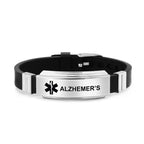 Unisex Silicone Medical Alert Identification Bracelet - Black
